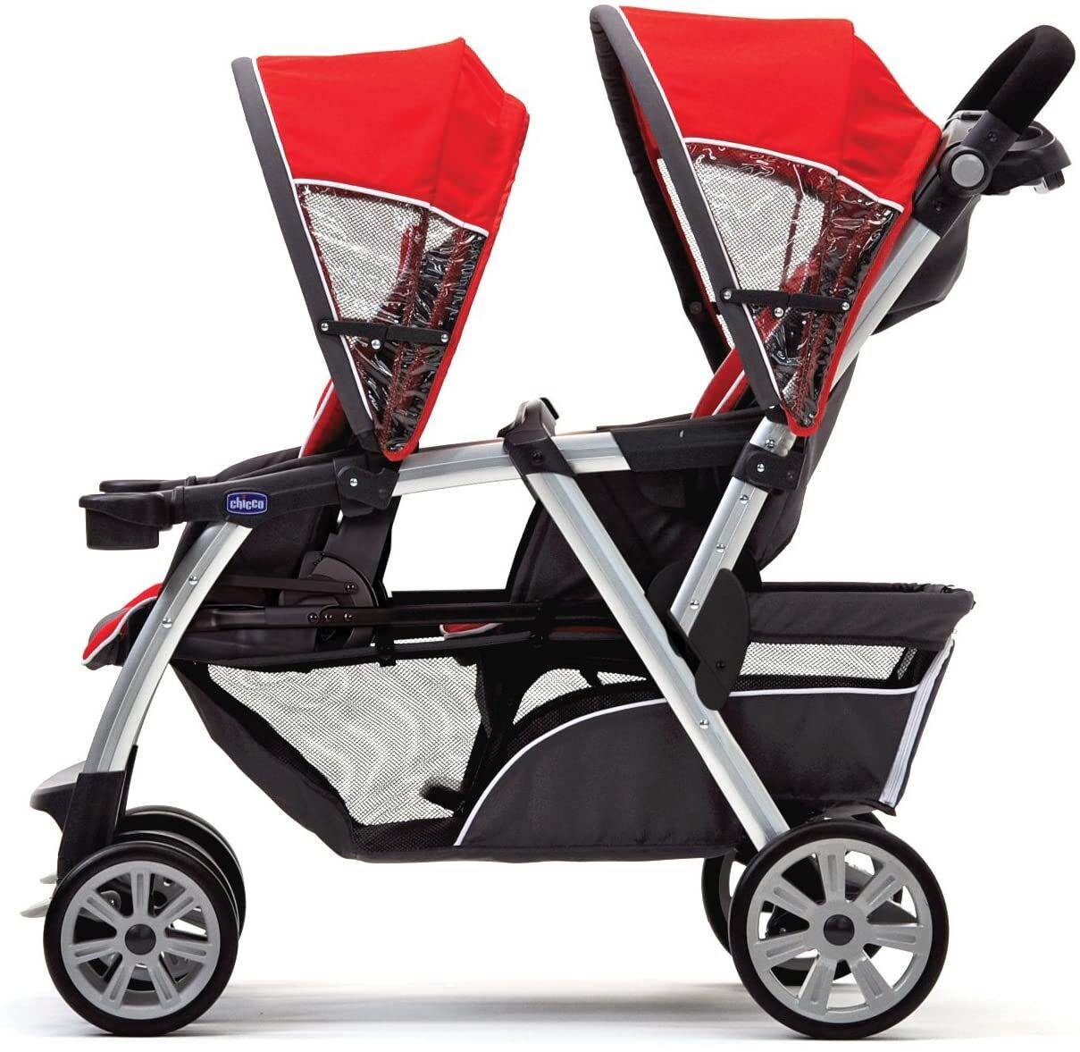 red chicco double stroller