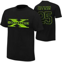 เสื้อยืดคุณภาพดี ใหม่ เสื้อยืดกีฬา พิมพ์ลาย WWE D-generation X Dx Two Words Get Raw 25 พอร์ต สําหรับผู้ชาย TYUI9235