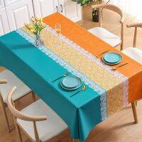 [COD] French lace high-end tablecloth wholesale waterproof oil-proof anti-scalding classical