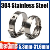 ㍿卐┋ Pipe Clamp High Quality 10 PCS Stainless Steel 304 Single Ear Hose Clamps Assortment Kit Single 5.3-31mm Multiple specifications