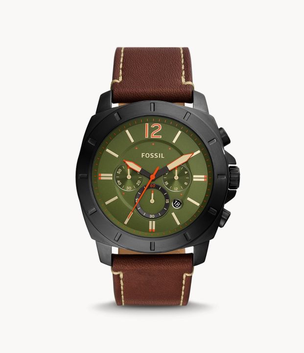 Fossil Privateer Green Dial Brown Jam Pria 48MM BQ2760 | Lazada