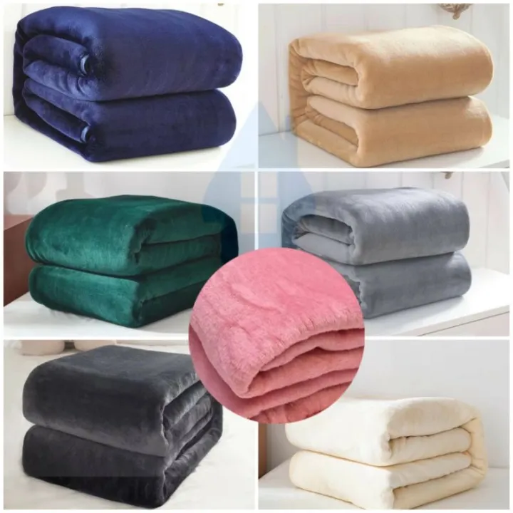 Selimut Baldu Gebu Flannel Velvet Plush Throw Blanket Sofa Office Silky