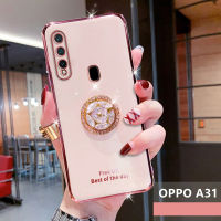 สำหรับ OPPO A31 / OPPO A31 2020 electroplated ตัวอักษรกรณีโทรศัพท์สำหรับ OPPO A31 / OPPO A31 2020 โทรศัพท์กรณี B Ling คริสตัลผู้ถือปกอ่อน TPU ปกหลัง