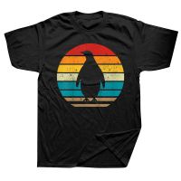 Funny Vintage Retro Penguins Sunset Party T Shirts Cotton Streetwear Short Sleeve Birthday Gifts Summer Style T-shirt Men