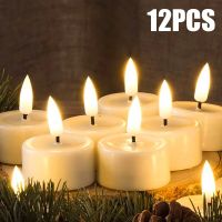 12/6pcs Flashing LED Candles Battery Powered Flickering Flameless Candle Lights Outdoor Garden Wedding Party Home Decor Light