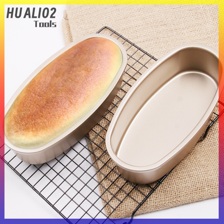 huali02เหล็กคาร์บอนทรงรีแบบนอนสติ๊กพิมพ์ทำเค้กพายขนมปังชีสเค้กหม้ออบขนมปังแม่พิมพ์ทำขนมอบ
