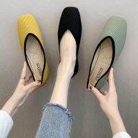 [gg]35-43 womens shoes flying loafers boat square toe flat one-step soft