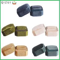 QIZUI หมั้น ประณีต งานแต่งงาน กล่องเก็บแหวนคู่ กล่องแสดงแหวน พร้อมฝาปิดที่ถอดออกได้ กล่องเครื่องประดับกำมะหยี่