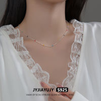 JYJIAYUJY 100% สร้อยคอ S925เงินสเตอร์ลิงแท้ทั้งหมดมีในสต็อกคุณภาพสูงถั่วที่มีสีสันเครื่องประดับแฟชั่นแพ้ง่ายของขวัญใช้ในชีวิตประจำวัน N183