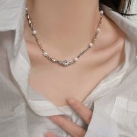 [COD] luxury niche sweet cool pearl rhinestone necklace ins high-end design wave stitching 2022 new