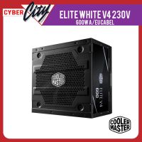 POWER SUPPLY (อุปกรณ์จ่ายไฟ) COOLER MASTER ELITE WHITE V4 230V 600W A/EU CABEL (80 PLUS WHITE) (MPE-6001-ACABN)