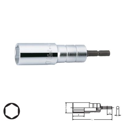 KOKEN BD014E-14 ลูกบ๊อกยาว&nbsp;6P-14mm. ใช้กับไขควงไฟฟ้าแกน&nbsp;1/4" | MODERNTOOLS OFFICIAL