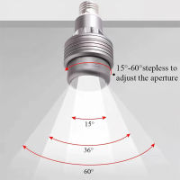 LED E27 Zoom Spot Lamp 15 to 60 Adjustment Dgrees Bulb Super Bright Focus Downlight DiningLiving room Cafe Restaurant spotLight