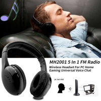 5 In 1 Headset Wireless Headphone Cordless RF Mic Radio Headset High-fidelity Sound Wireless Headset For MP3 MP4 PC DVD CD