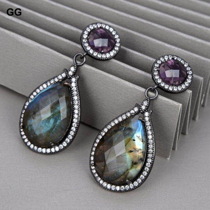 guaiguai-jewelry-natural-teardrop-flash-labradorite-purple-crystal-cz-pave-stud-drop-earrings