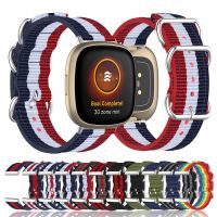 【lz】♧✾◘  Nylon Strap para Fitbit Versa 3 Fitbit Sense Wrist Band pulseira de reposição respirável acessórios esportivos