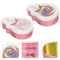 2Pcs Lollipop Shaped Candy Boxes Empty Metal Storage Box with Lid Party Favors Holder Storage Boxes