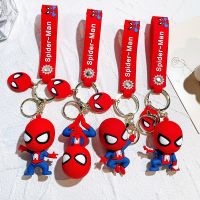 Marvel Superhero Spiderman Keychains Cartoon Spider Man Doll Keyrings Avengers Anime Figure Pendant Keyholder Car Key Chains