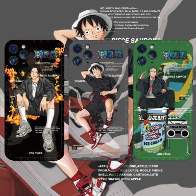 【One Piece】เคสโทรศัพท์ซิลิโคน แบบนิ่ม ลายการ์ตูน ป้องกันเลนส์ สําหรับ iPhone 12 Pro Max 7 8 Plus XR X XS Max 11 Pro Max SE2020