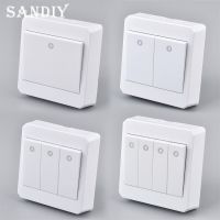 1/2/3/4/Gang Surface Mount Switch Panel Wall Interruptor White PC Frame Panel Light Switch On/Off Wall Switch Controller Power Points  Switches Savers