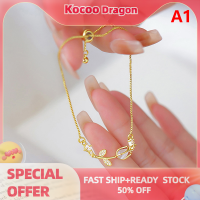 Kocoo สร้อยข้อมือดอกทิวลิปหรูหราแบบเกาหลีสำหรับผู้หญิงเพทายที่เป็นประกายโอปอลไข่มุกลูกปัดกุหลาบสร้อยข้อมือเครื่องรางแบบปรับได้อินเทรนด์