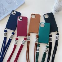 【Sell Well】FDD เคสโทรศัพท์ Crossbody สร้อยคอสายคล้องคอสายคล้องคอซิลิโคนเหลวสำหรับ Iphone 14 12 MiNi 11 Pro X XR XS Max 6S 7 8 Plus SE 2ฝาครอบ