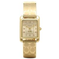 นาฬิกาผู้หญิง COACH WOMENS GOLD-PLATED ETCHED BANGLE BRACELET WATCH 14502160