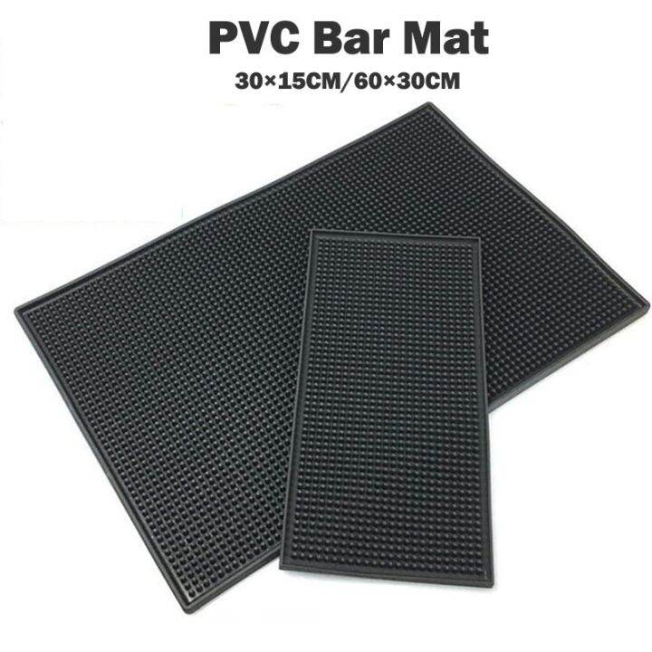 Rubber Coffee Bar Mat PVC Pad 30x60CM Antislip Square Coffee Bars Whiskey Beer Drink Rail Bar