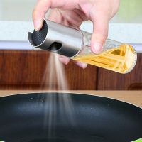 ◐☌ Oil Bottle for Spray Kitchen Olive Spray Glass Jar for Oil Cruet Dispenser Airfryer Cooking Baking Sprayer Oil Bottle 100ml