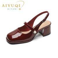 AIYUQI Sandals Female Dress Shoes 2023 New Summer Heel 5cm Sandals Female Hollow Large Size 41 42 43 Mary Jane Shoes Female