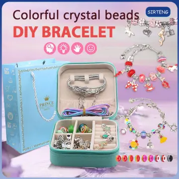 Charm Bracelet Making Kit For Girls Beaded Bracelet Set With Storage Box  For Girls Beads Bangle