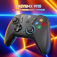 Easysmx 9110เกมแพดไร้สายจอยเกม2.4G พร้อมปุ่มปรับแต่งจอยสติ๊กสำหรับ PC Windows 7 10 11แล็ปท็อปคอมพิวเตอร์