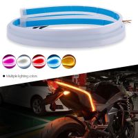 ✽ 12V Universal DRL Light Motorcycle LED Daytime Running Light Scan Waterproof Headlight Strip Sequential Flow Yellow Turn Signal