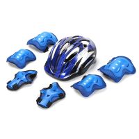 As shown 4 Kids Helmet Protective Gear Set Adjustable Bike Helmet Balance Bike Thickened Roller Skating Protective Gear Knee Elbow Pads