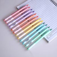 6 Pcs/Set Cute Highlighter Pen Soft Brush Calligraphy Pens Art Marker Pen for School Drawing Painting Kawaii Stationery