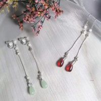 Hanfu national style girl Ancient Costume Fairy classical accessories ancient style fresh glass water drop Tassel Earrings Ear Hook Earrings RAVP RAVP