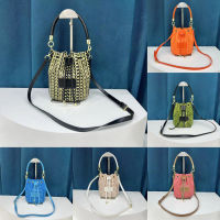 Womens New European miu miuˉ mj and American Patterned Bucket Bag Summer Fashionable Handheld Crossbody Bag