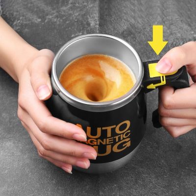 【High-end cups】 ใหม่ USB ชาร์จอัตโนมัติ Self Stirring Magnetic Mug Creative 304สแตนเลสสมาร์ทกาแฟนมผสมถ้วย Blender