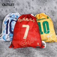 TH Outlet⚡จัดส่ง 3 ถึง 5 วัน⚡2023ฟุตบอลฟุตบอลโลกฟุตบอลกาตาร์ Cristiano Messi Neymar กระเป๋าเป้สะพายหลังแฟนของรองเท้ากระเป๋ามัดกระเป๋าไหล่ Drawstring ถุงเก็บ