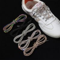 1Pc Luxury Rhinestone Shoelaces Rainbow Diamond รองเท้า Laces รองเท้าผ้าใบ Laces รองเท้ารอบเชือกผูกรองเท้า100120140160ซม. 1Pc DIY Strings