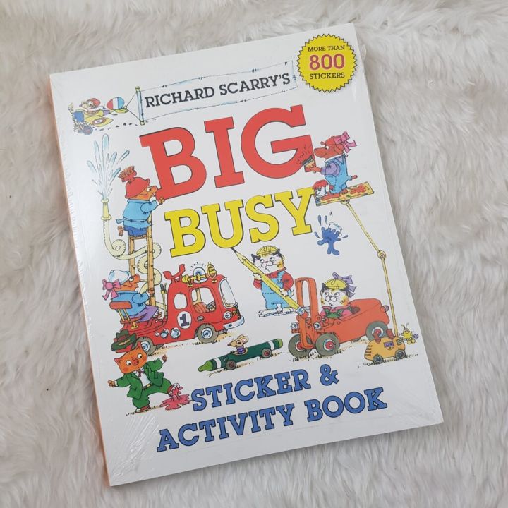 หนังสือ-เด็ก-richard-scarry-richard-scarrys-big-busy-sticker-amp-activity-book-paperback-brand-new-richard-activies-games-stickers