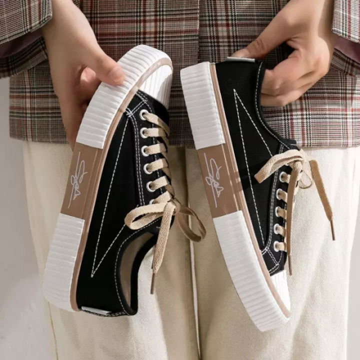 fashione-รองเท้าผ้าใบ-รองเท้าผ้าใบสตรี-รองเท้าบิสกิต-รองเท้าผ้าใบนักเรียนเกาหลี-รองเท้าผ้าใบส้นแบน-รองเท้าผ้าใบราคาถูก-รองเท้าผ้าใบสีขาว-รองเท้าผ้าใบแคนวาส