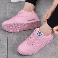 Women Fashion Sneakers Air Cushion Sports Shoes Pu Leather Blue Shoes White Pink Outdoor Walking Jogging Shoes Female Trainers