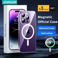 [Quick Delivery] Joyroom กรณีแม่เหล็กสำหรับ iPhone 14เพชรปกโปร่งใสสำหรับ iPhone 14 13 Pro Max กรณีชาร์จไร้สายแม่เหล็กปกหลัง