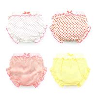 (TER)3 Piece/Lot 100% Cotton Baby Panties Girls Briefs Female For Newborn Children Underwear Bow Striped Dots Kids Cute Underpants