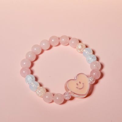 LETSGETAWAY - Lucky Stone Bracelet (Preorder 7 days) *ไม่ต้องเผื่อไซส์นะคะ* / กำไลข้อมือหินมงคล สุดน่ารัก รุ่น Rose Quartz Pink Heart (สินค้าจัดส่งหลังสั่งซื้อ 7 วัน)