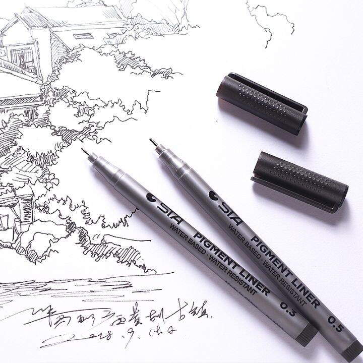 winzige-micron-pen-watercolour-sketch-pen-marker-drawing-fine-line-paint-black-writing-supplies-stationery