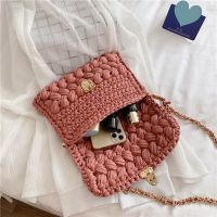 Hand- BagsdiyMaterial Package Strip Thread Crochet Homemade Internet Celebrity Crochet Elegant Womens Bag Crossbody Bag