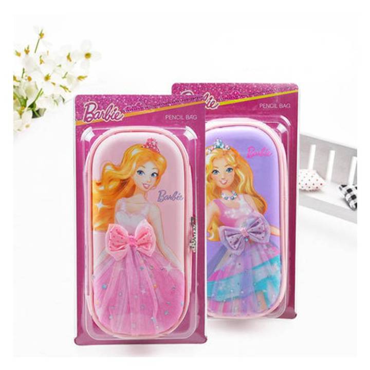 barbie-children-pencil-case-simplicity-stationery-box-girls-1-3-grade-learning-tools-student-princess-pencil-bag