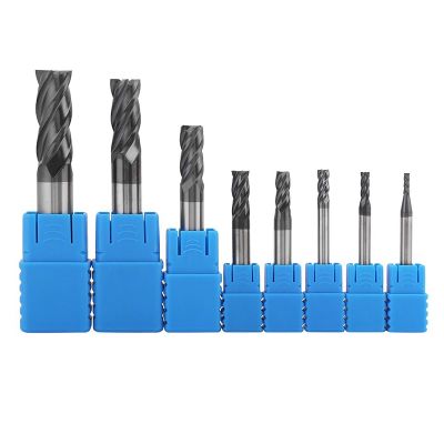 8Pcs 2-12mm Carbide End Mill 4 Flutes End Mill Set Milling Cutter Tool Kit CNC Carbide Milling Cutter Spiral Router Bits